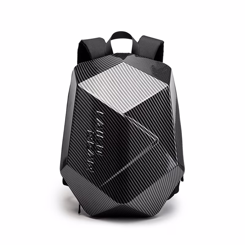 Carbon Fiber Motorcycle Backpack Men Women Knight Hard Shell Backpack Waterproof Riding Motocross Helmet Bag Classic Cycling Bag