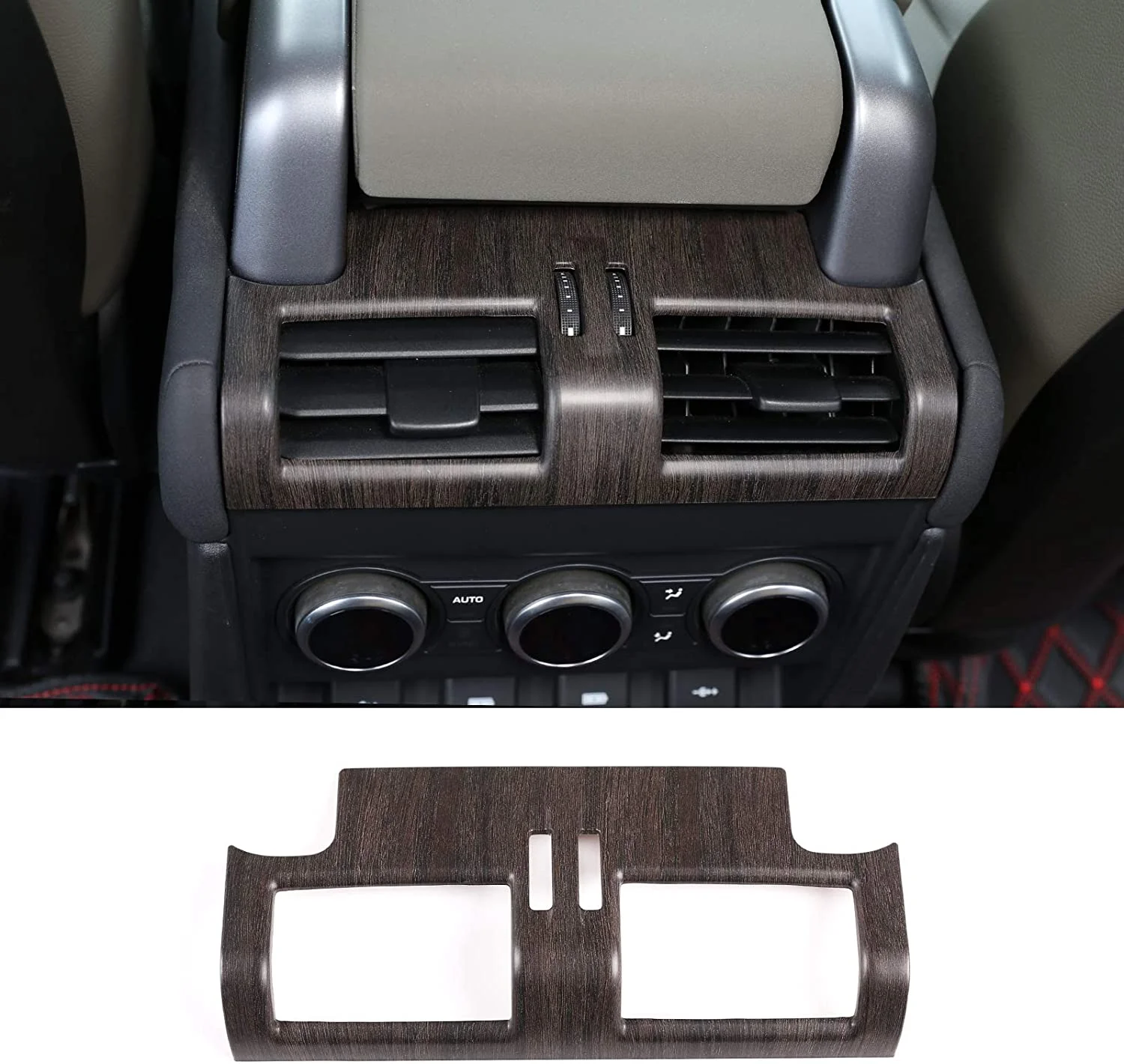 TINKI ABS Car Interior Rear Row Air Conditioning Outlet Vent Frame Cover Trim For Land Rover Defender 90 110 130 2020-2021 Car Accessories (Carbon Fiber Style, 1)