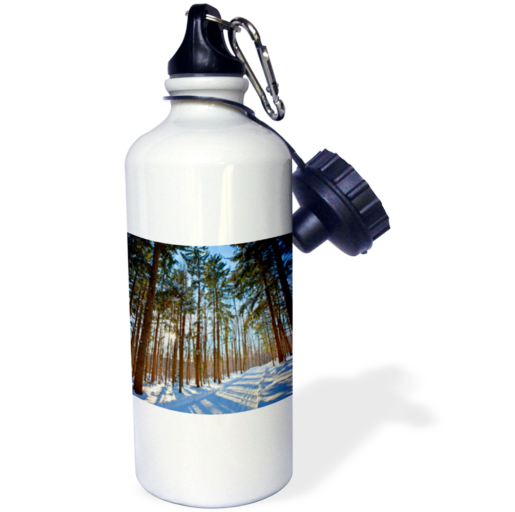 3dRose Cross-country ski trail at the Notchview Reservation. Massachusetts - Water Bottle, 21-ounce