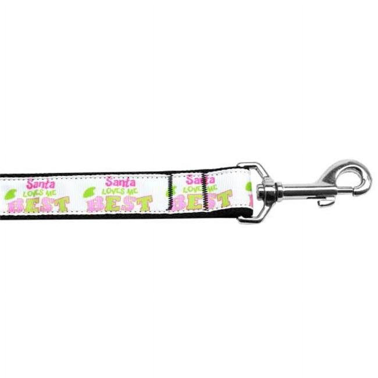 Mirage Pet Products125-226 1006 6 ft. Santa Loves Me Best Nylon Dog Leash