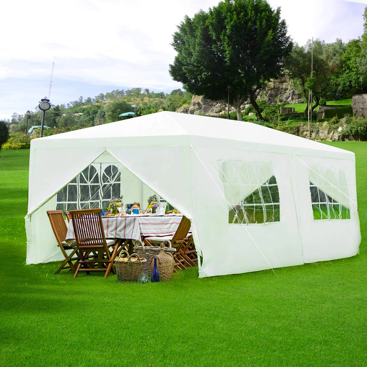 Ktaxon 10'x20' Canopy Wedding Party Tent Sun Shelter Pavilion with 6 Sidewalls