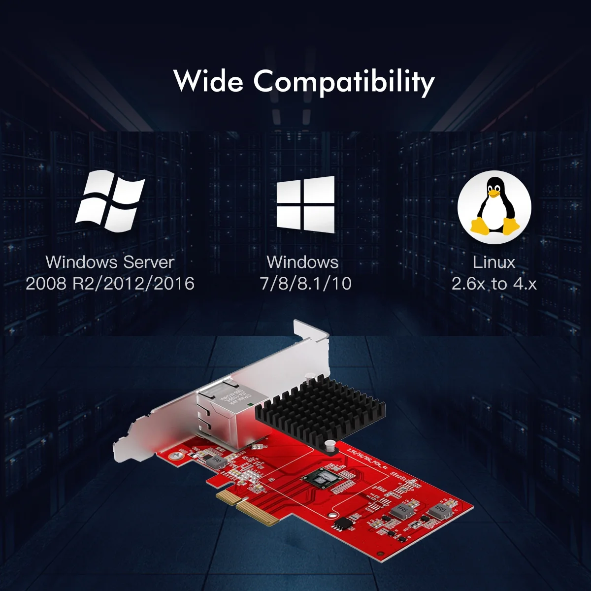 EDUP 10Gb Gigabit Ethernet PCI-E Network Controller Card with Heat Sink 1G/2.5G/5G/10Gbps RJ45 LAN Adapter PCI Express Converter Network Card for Desktop PC with Windows 10/8.1/8 /7