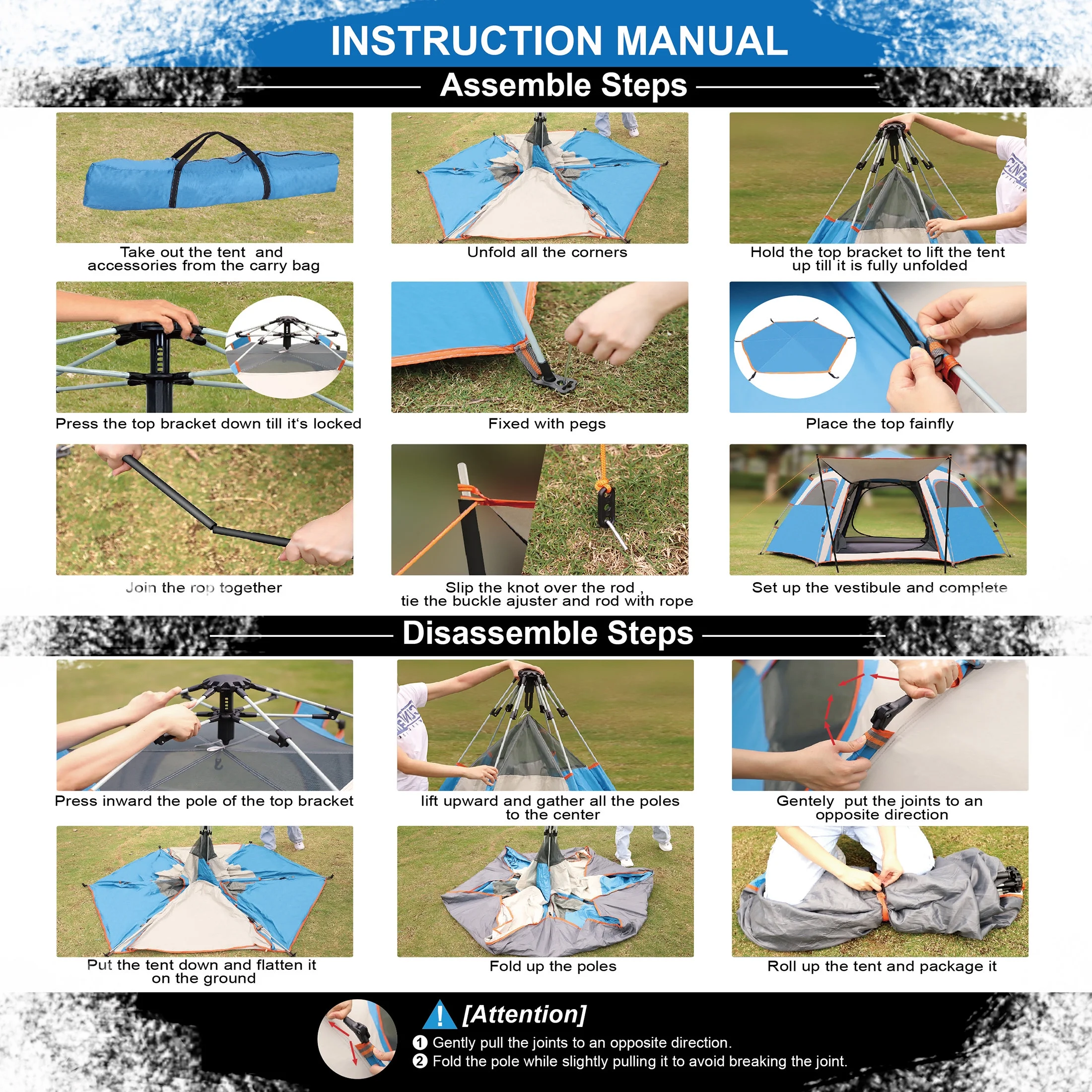 Camping Tent - 1-3 Person, Waterproof Windproof Easy Setup Portable with Carry Bag for Hiking, Camping, Outdoor, Beach