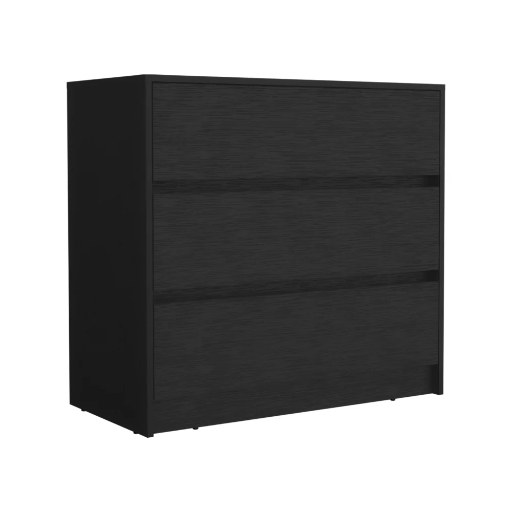Austin Three Drawer Dresser, Pull Out Mechanism-Black