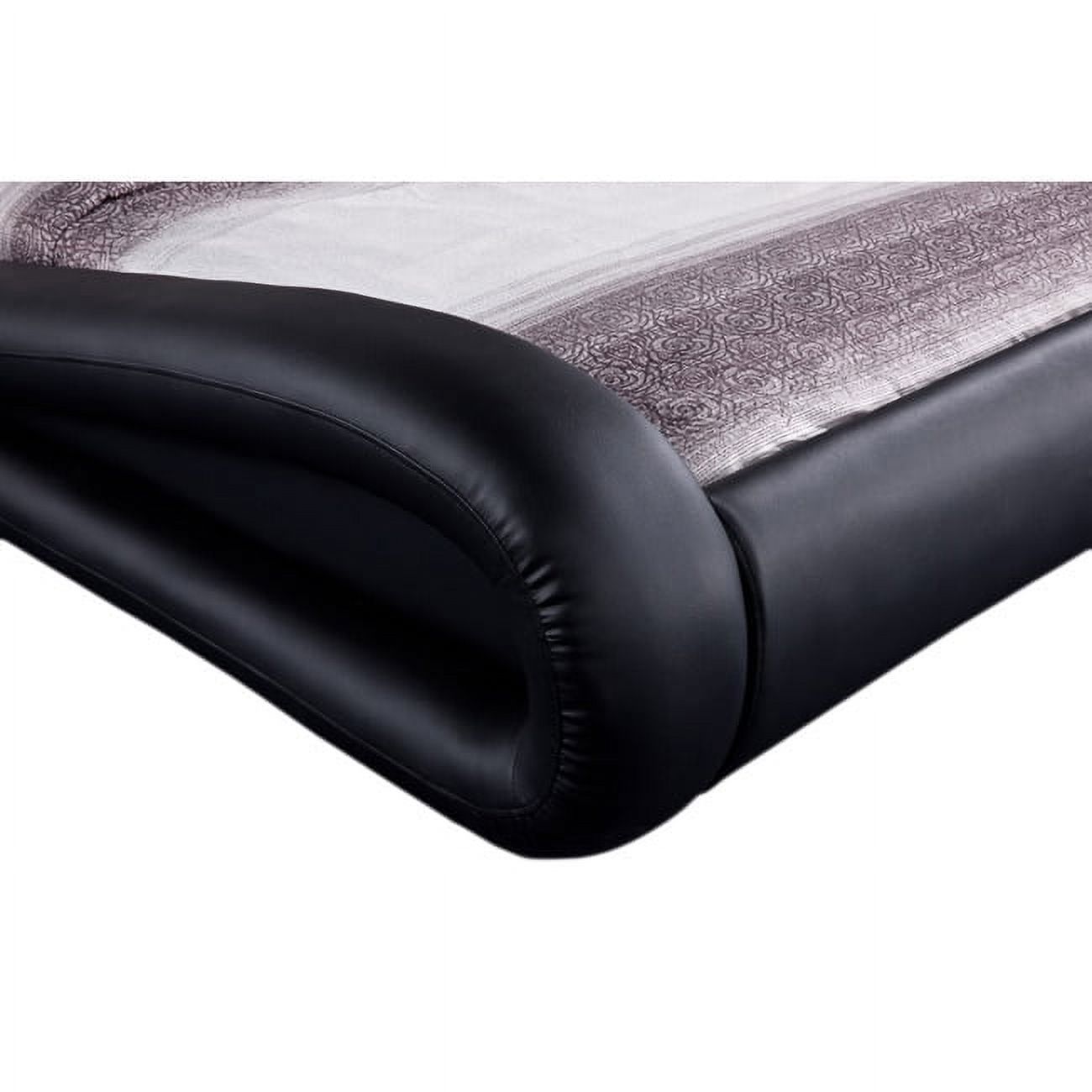 Dona Contemporary Faux Leather Platform Bed, Black, Eastern King