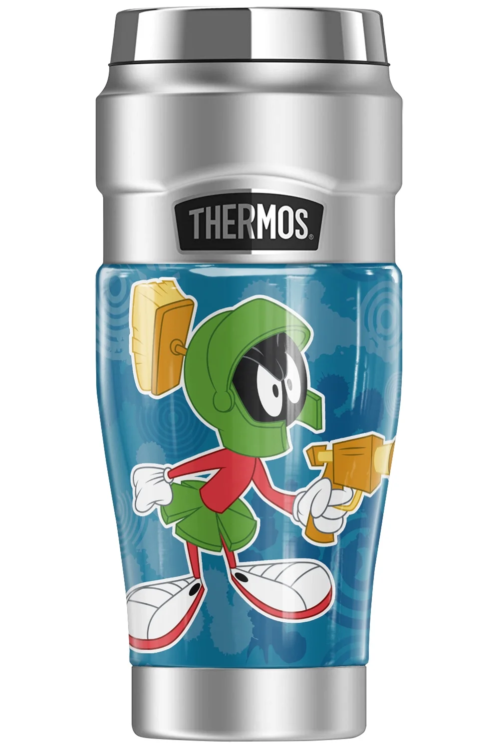 Looney Tunes Marvin Martian Circle Pattern THERMOS STAINLESS KING Stainless Steel Travel Tumbler, Vacuum insulated & Double Wall, 16oz