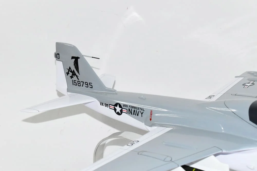 VA-85 Black Falcons A-6e (1981) Intruder Model, 1/36th Scale, Mahogany, Navy