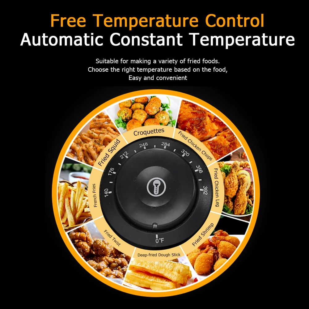 EH81 2500W MAX 110V 6.3QT/6L Stainless Steel Single Cylinder Electric Fryer