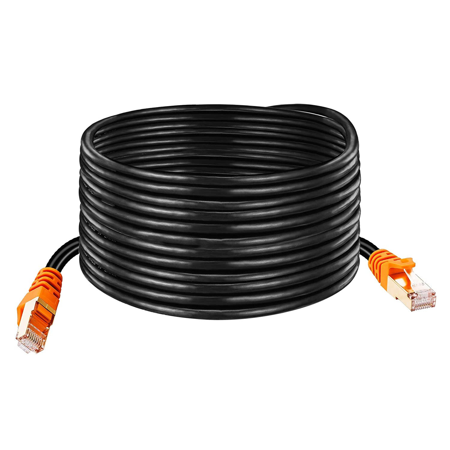 Cat 7 Outdoor Ethernet Cable 75 ft, CAT 7 Heavy Duty Double Shielded Ethernet Patch Cable Waterproof Ethernet