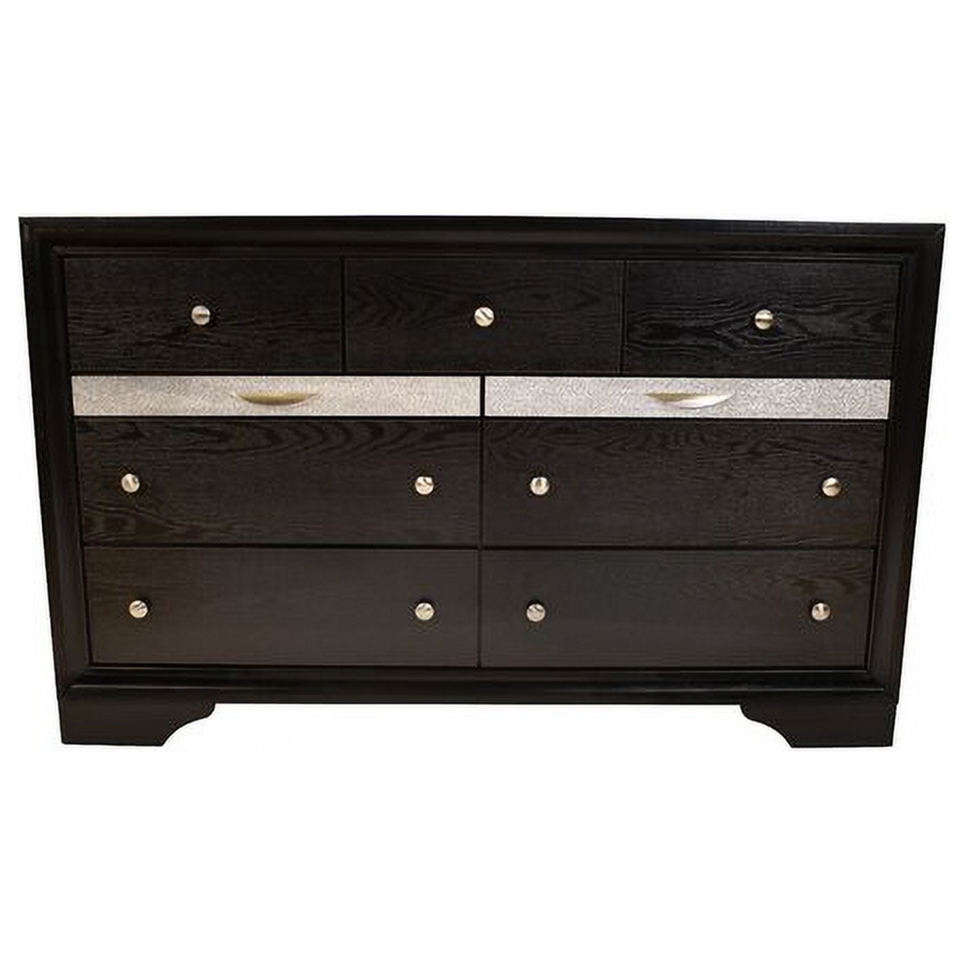 Sportaza Traditional Matrix 7 Drawer Dresser in Black made with Wood