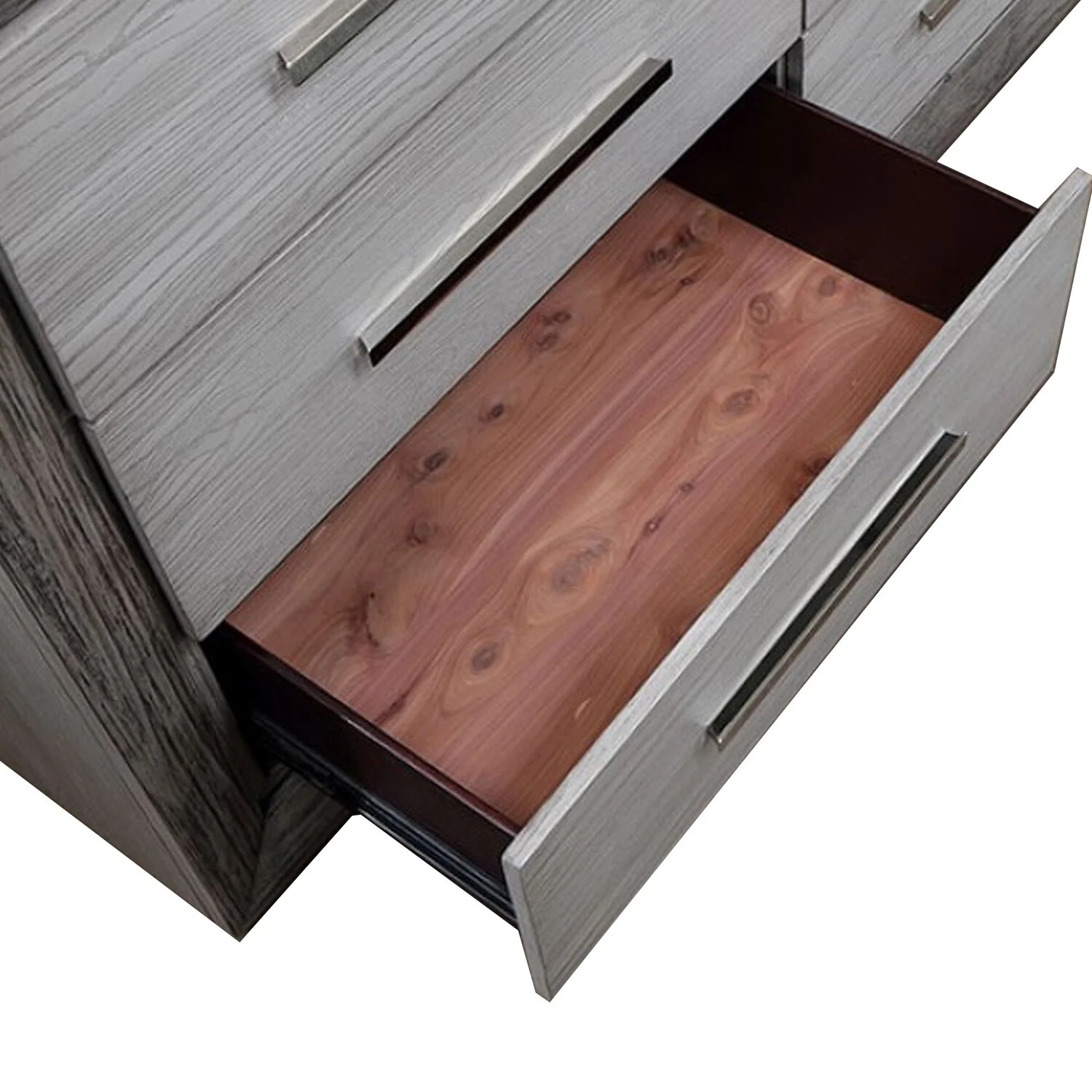 Benjara  58 in. Reno Dresser with 6 Drawers, Gray