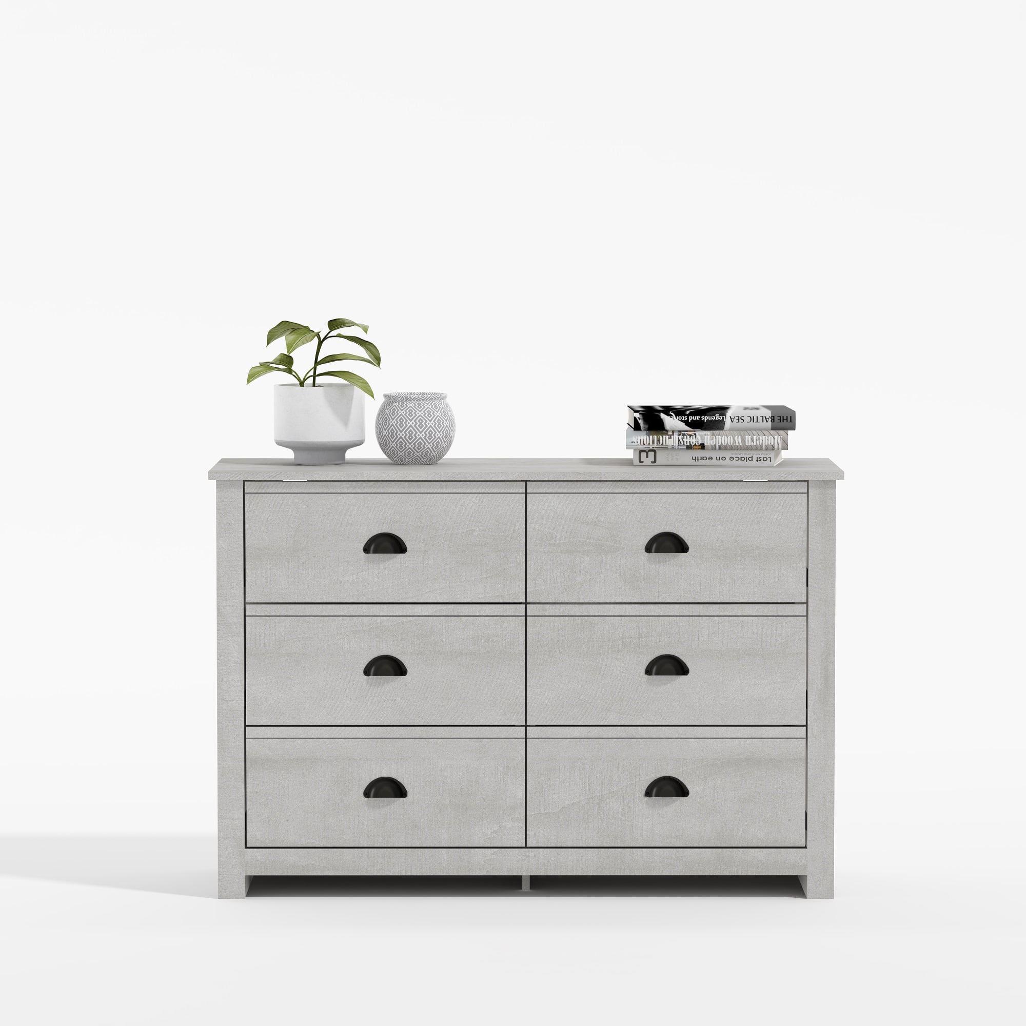 Geordano 6-Drawer Dusty Gray Oak Dresser (31.5 in. X 46.5 in. X 16.3 in.)