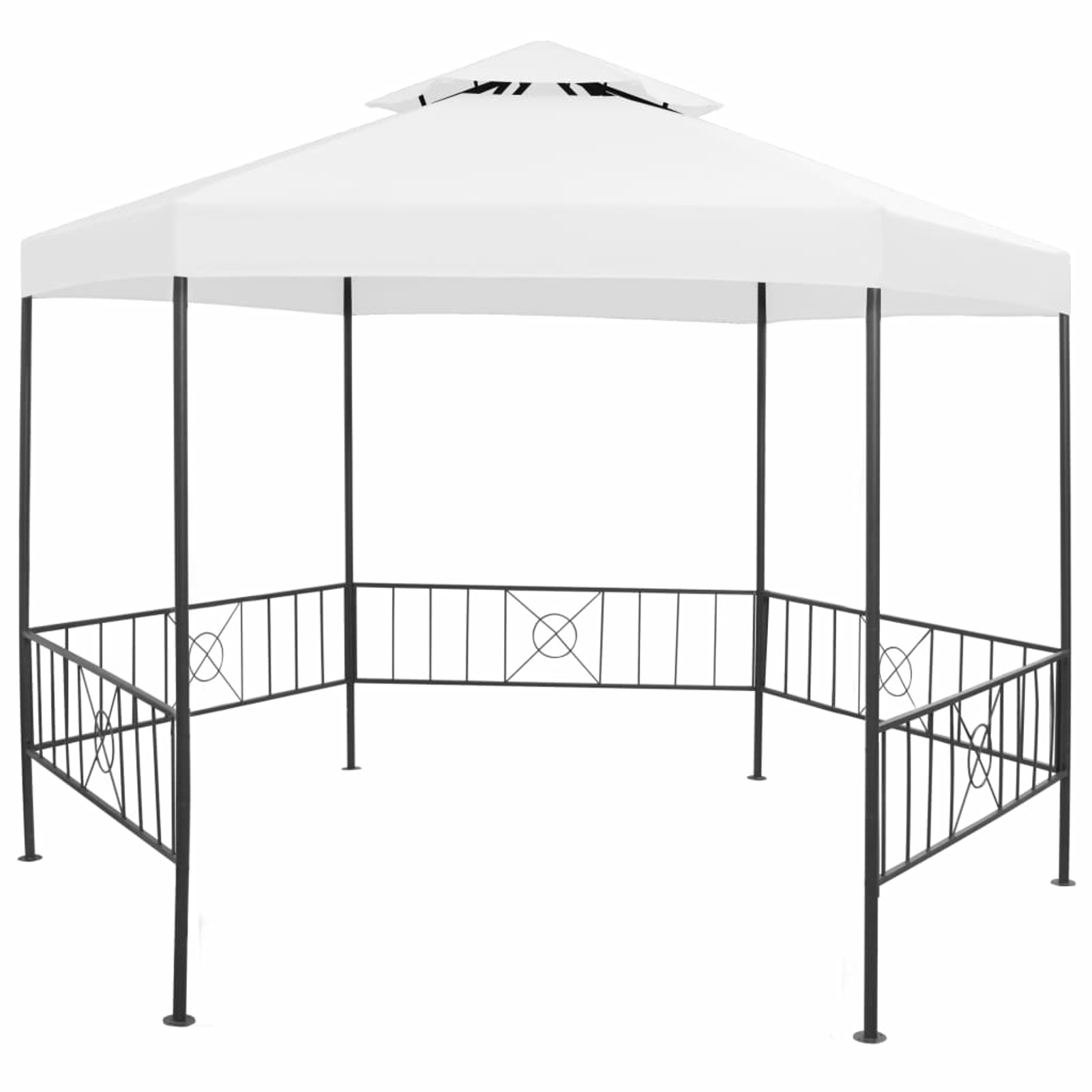 Anself Party Tent Outdoor Gazebo Steel Frame Sunshade Shelter Canopy White for Backyard, Yard, Wedding, BBQ, Camping, Festival, Shows 127.2 x 108.3 x 104.3 Inches (L x W x H)