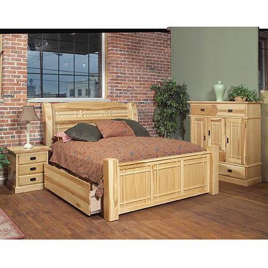 Natural American Hickory Queen Storage Bed, Belen Kox