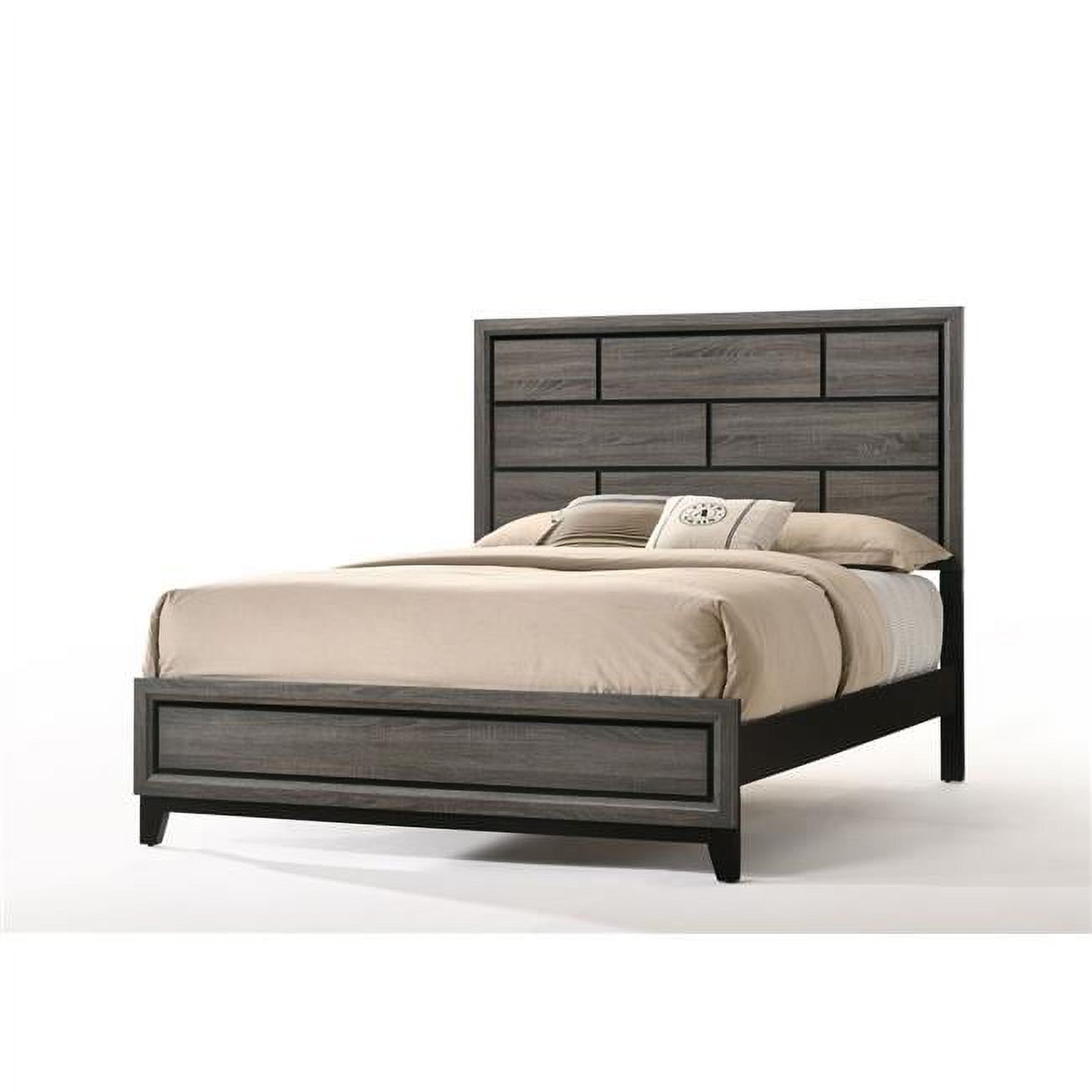Queen Size Bed - Paper Veneer, Weathered Gray