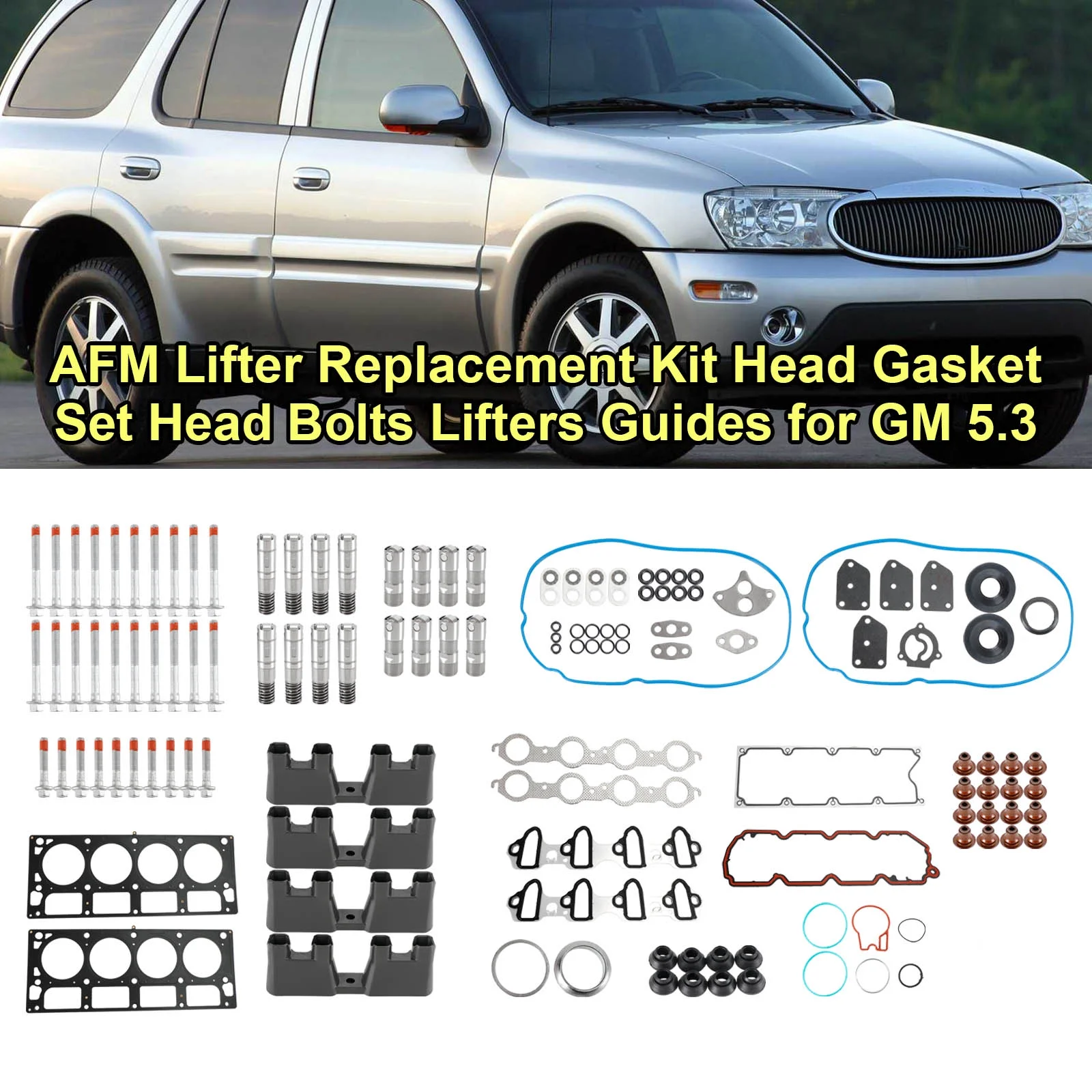07-14 For Chevy Tahoe 5.3L 5328CC AFM Lifter Replacement Kit Head Gasket Set Head Bolts Lifters Guides Fedex Express Generic