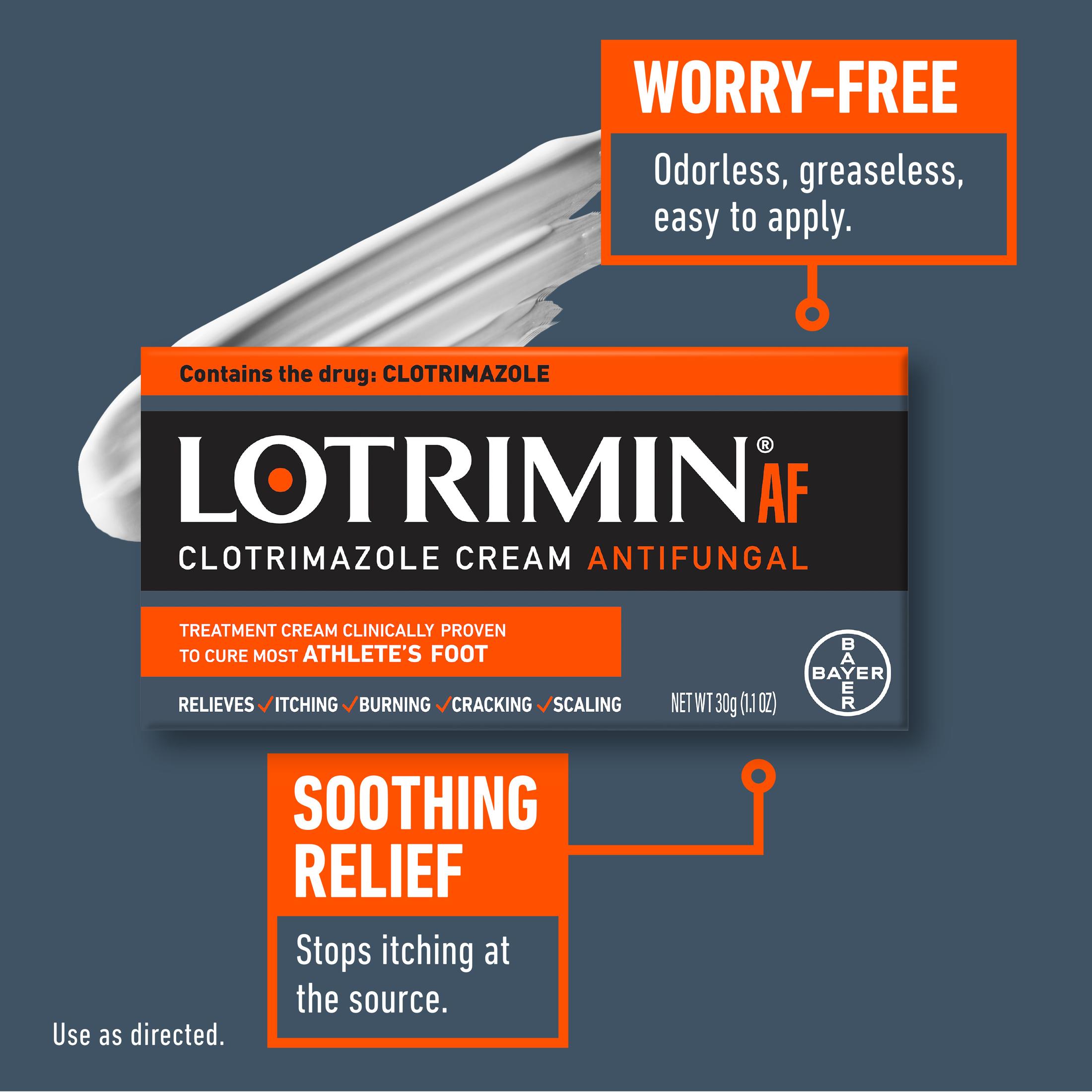 Lotrimin AF Athlete's Foot Antifungal Cream, 1.1 Ounce Tube