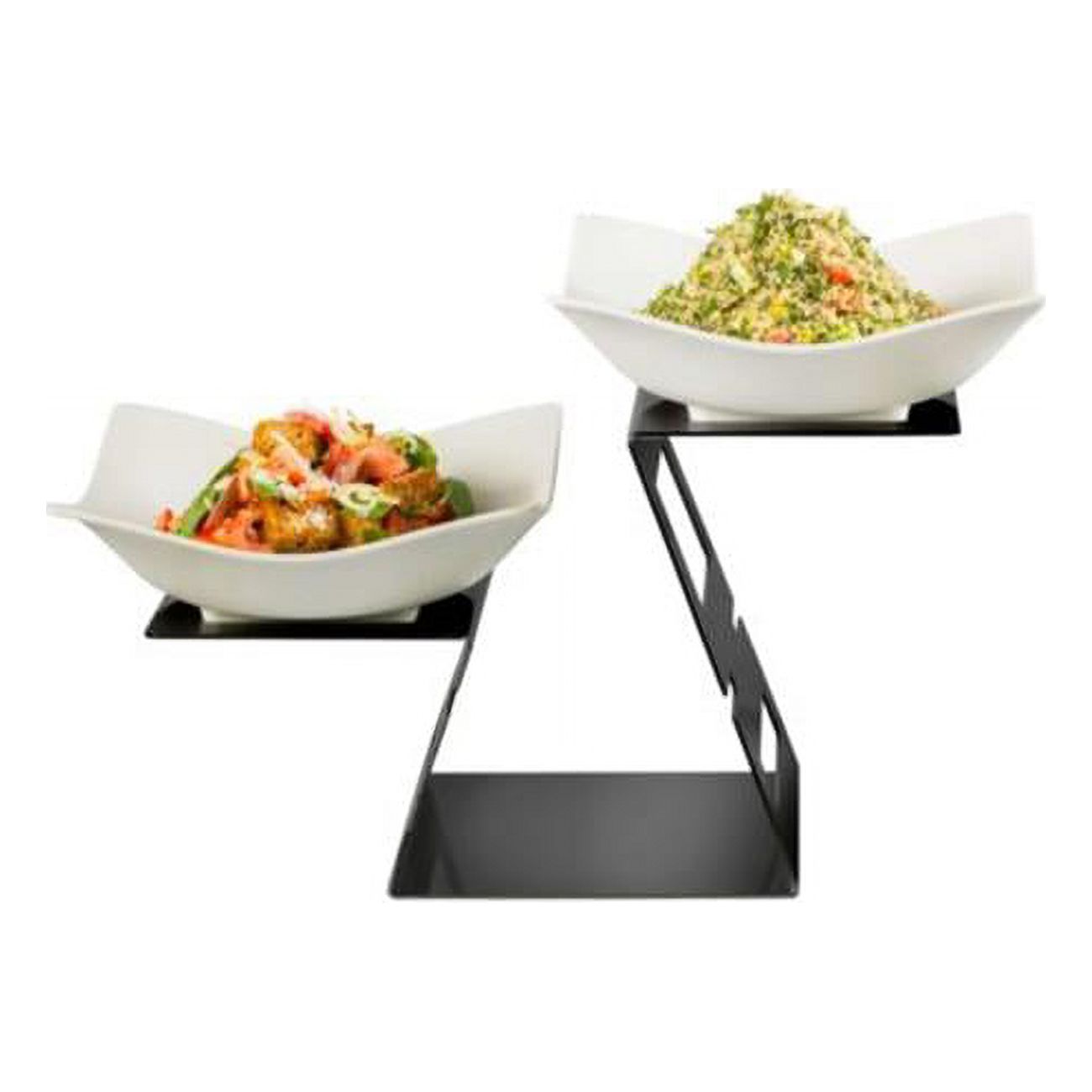 Swan Black Matte Riser Set with Forme Melamine Bowls