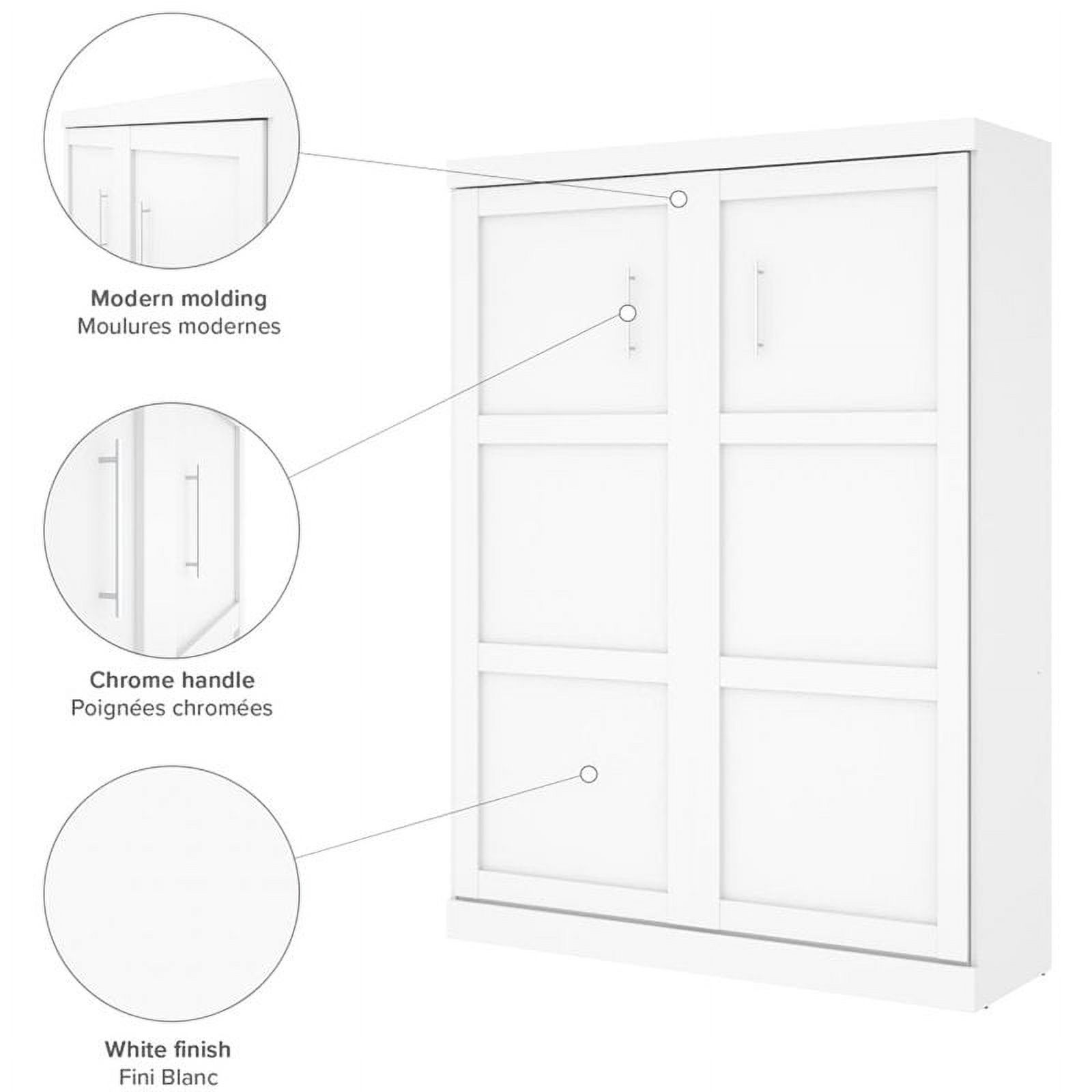 Atlin Designs 2 Piece Queen Wall Bed Set in White and Gray