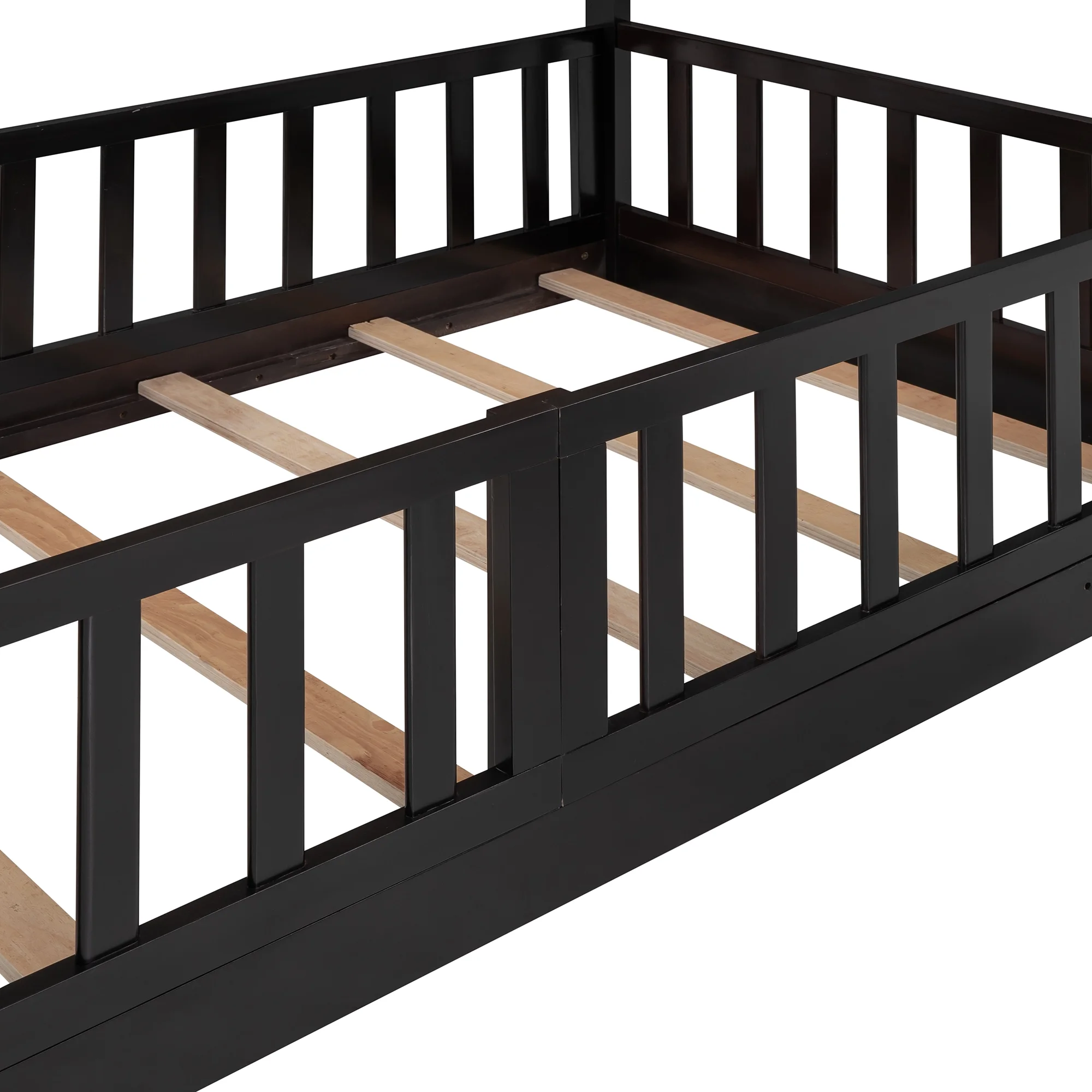 Espresso Twin Over Twin Bunk Bed with Slide and Ladder