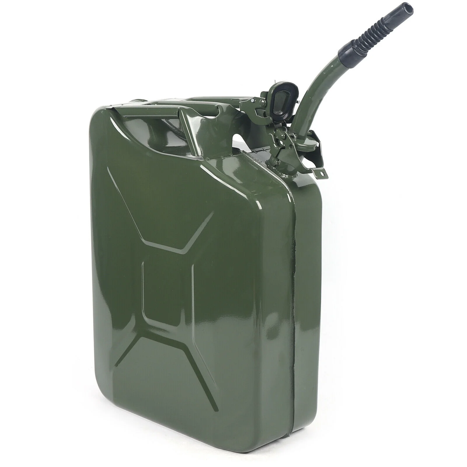 5Gallon 20L Gas Can Steel Gasoline Container Oil Gas Tank Emergency Backup 5 Gallon Can 20L Gas Steel Tank Emergency Backup Green Off Road Gas