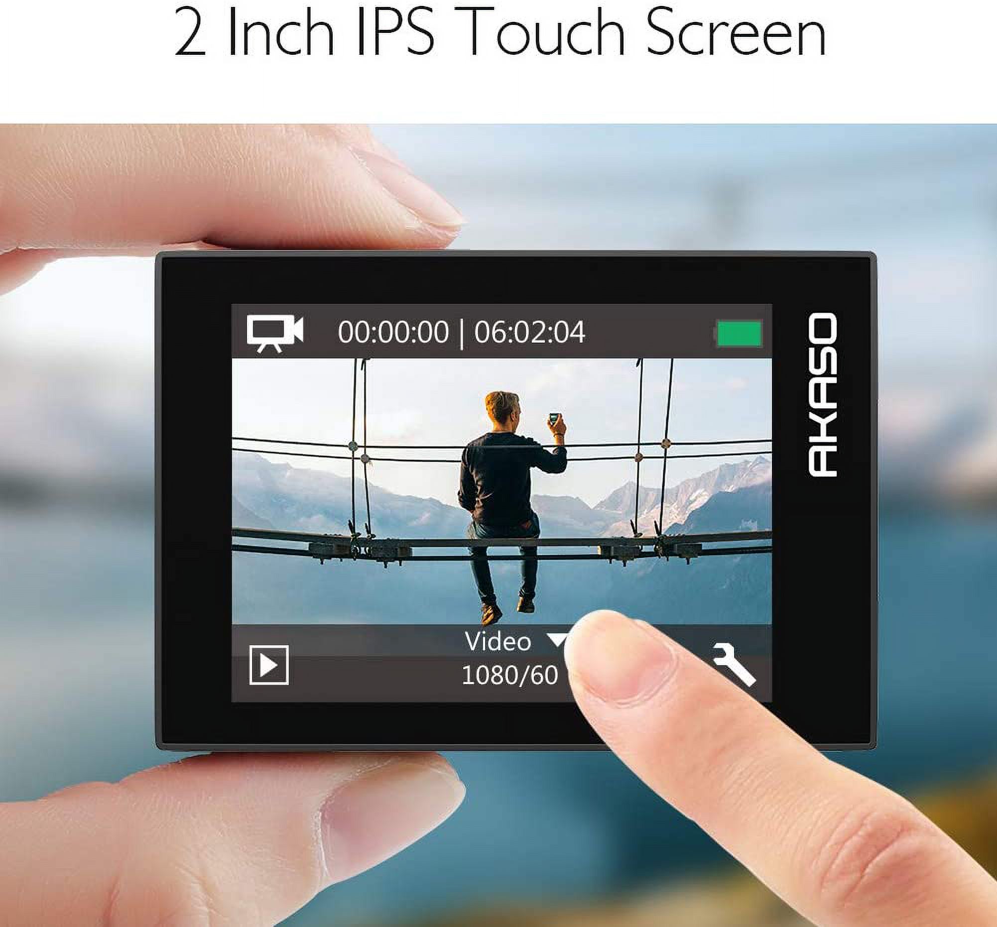 AKASO EK7000 Pro 4K Action Camera with Touch Screen EIS Adjustable View Angle 40m Waterproof Camera Remote Control Sports Camera with Helmet Accessories Kit