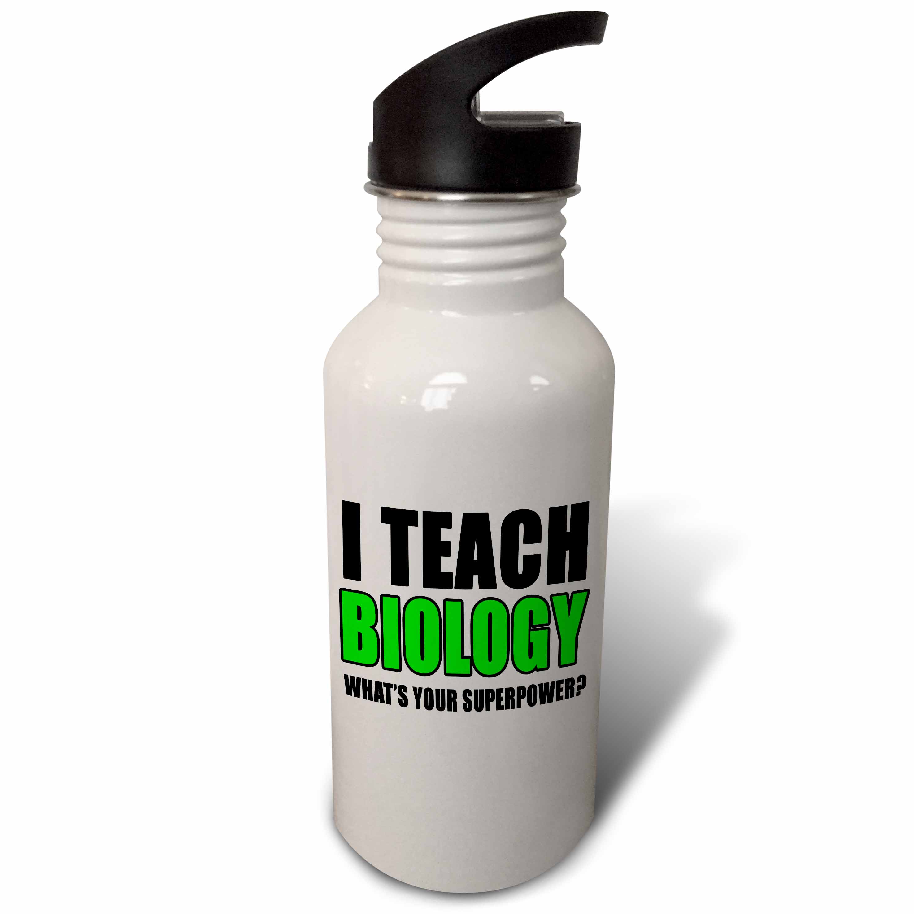 I Teach Biology Whats Your Superpower Green 21 oz Sports Water Bottle wb-223987-1