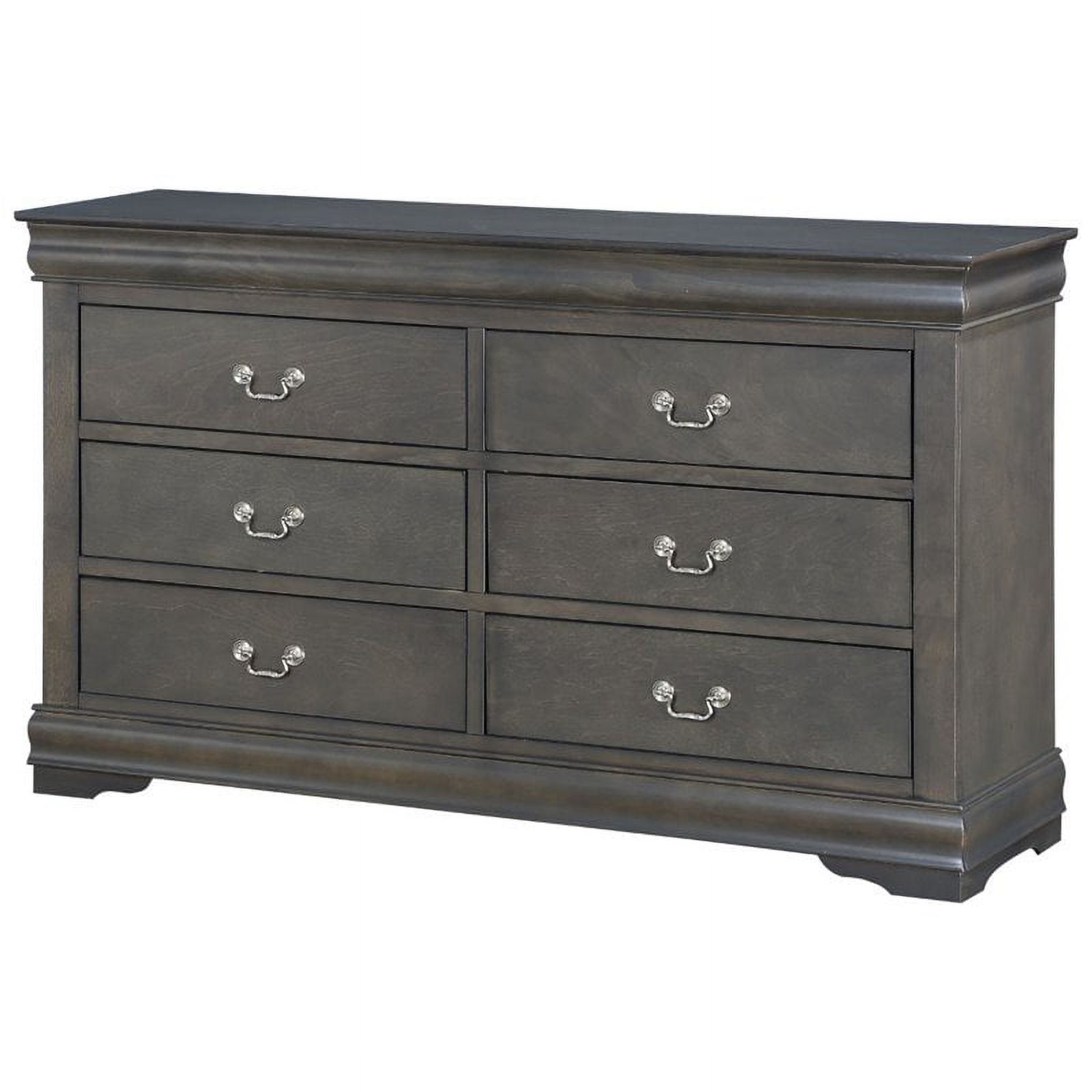 Bowery Hill Traditional Wood Dresser in Dark Gray