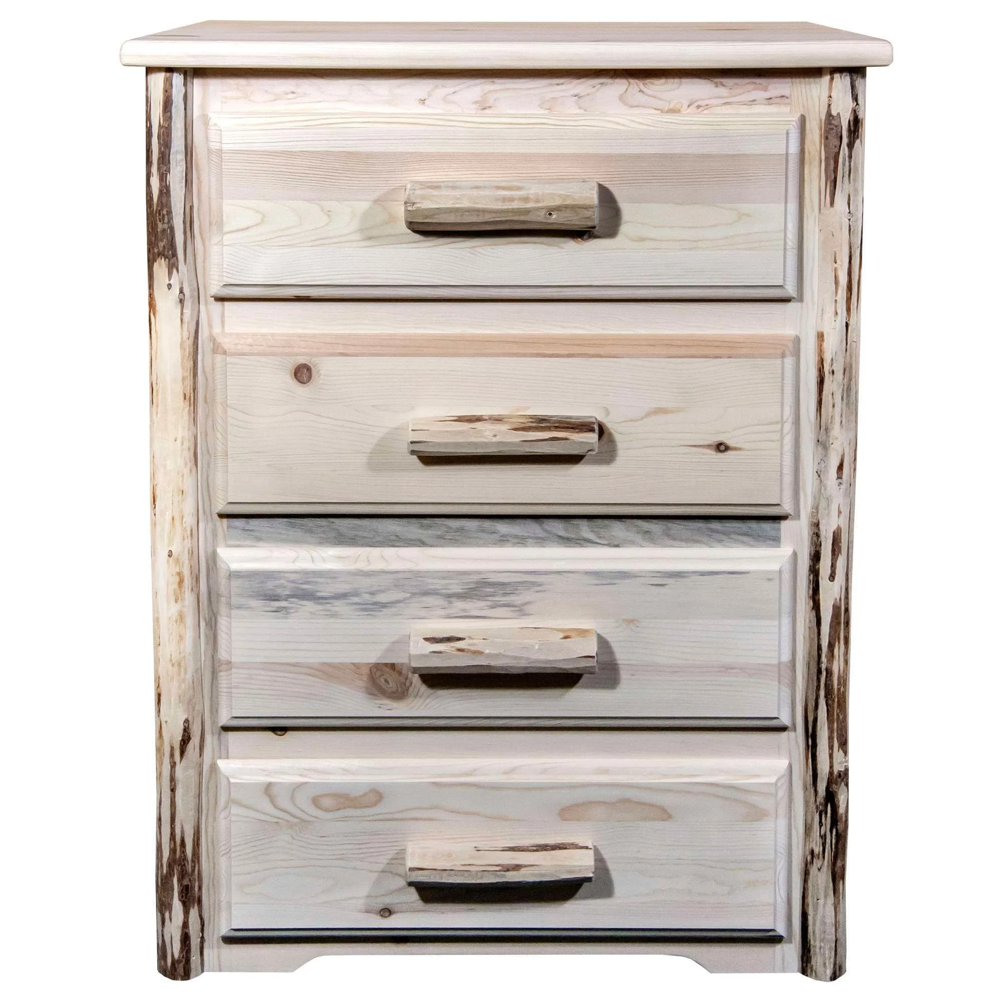 Montana Collection 4 Drawer Chest of Drawers, Clear Lacquer Finish