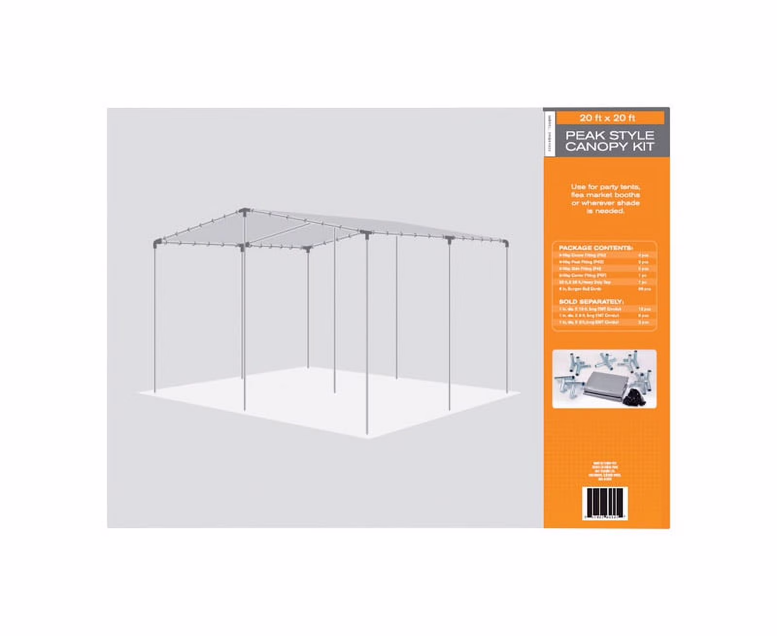 AHC 20 ft. x 20 ft. Heavy Duty Polyethylene Canopy Tarp Silver