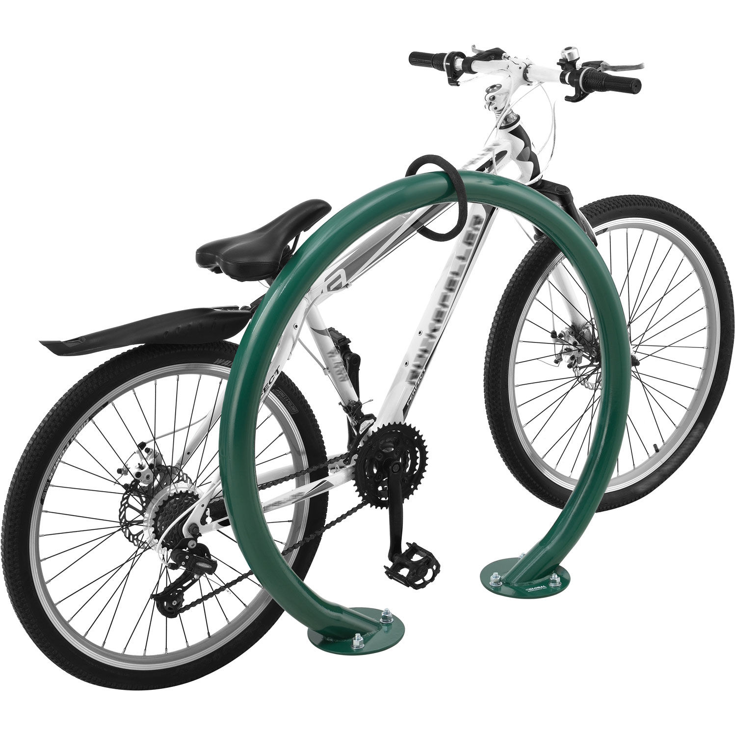 Global Industrial 708388GN Flange Mount Circle Bike Rack, Green