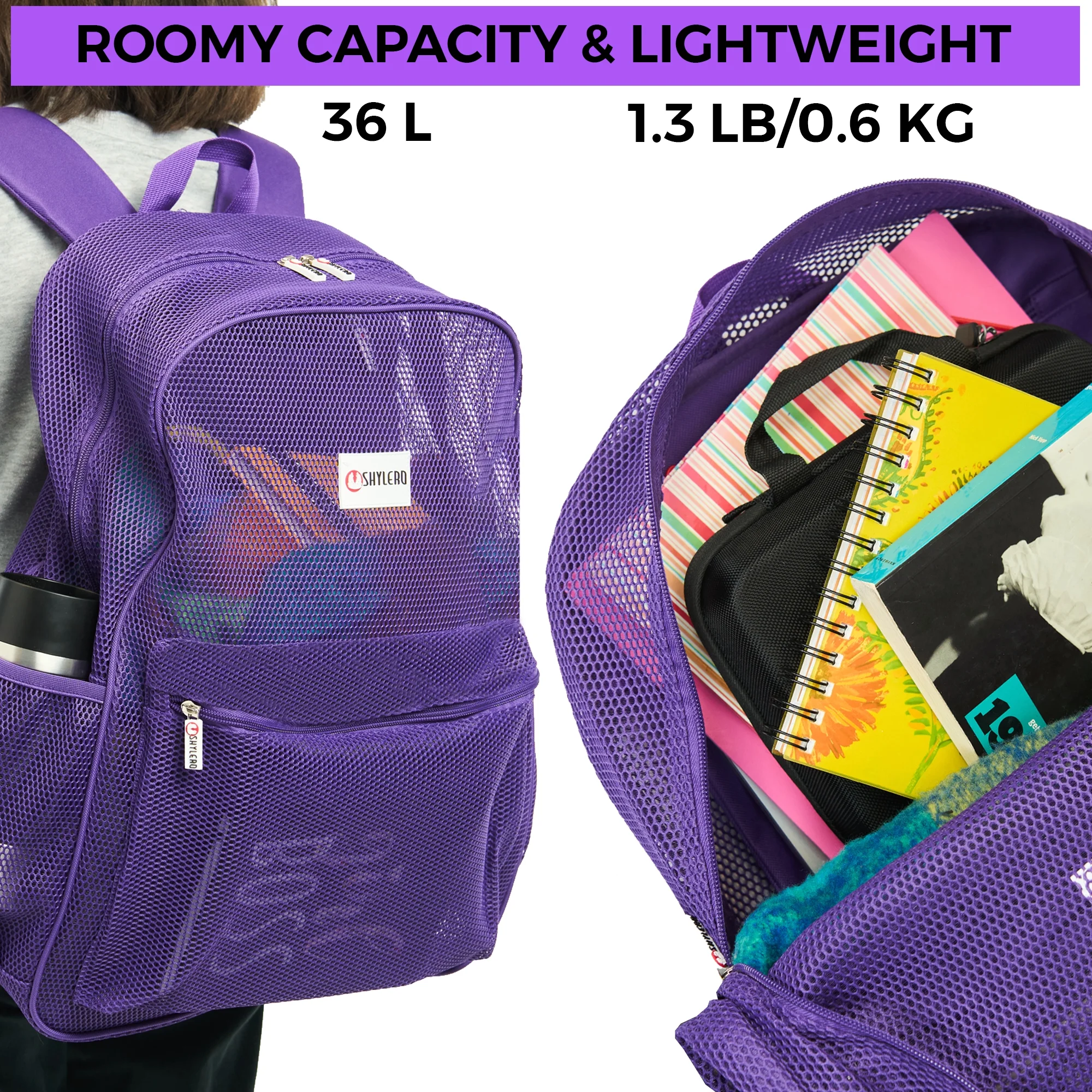 Mesh Backpack For Work and School XXL (36 L) | 2-WAY Zip | Reinforced 3D Mesh | H19.6