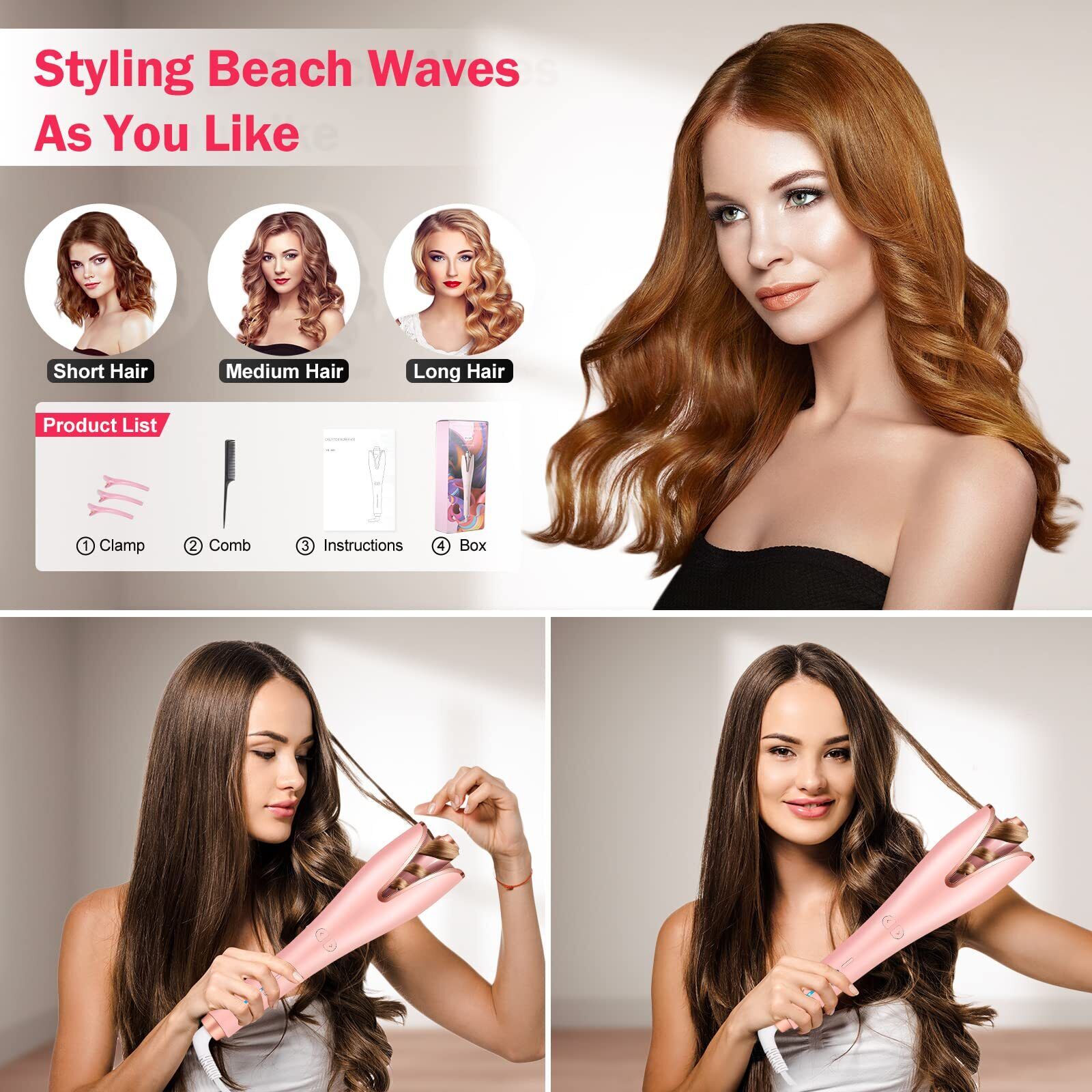 JLLOM Automatic Curling Iron Air Curler Air Spin Ceramic Rotating Air Curler Air Spin