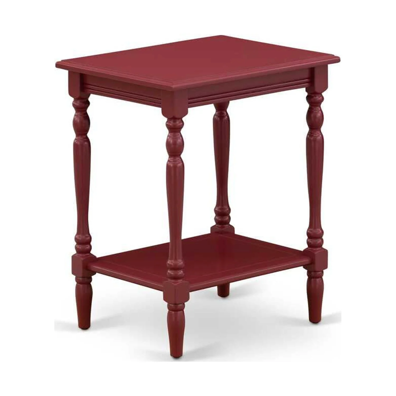 East West Furniture Nolan 2 Pieces Wood Full Bedroom Set in White/Burgundy