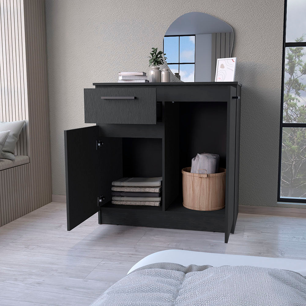 CoSoTower 2-Door 1-Drawer Dresser Black