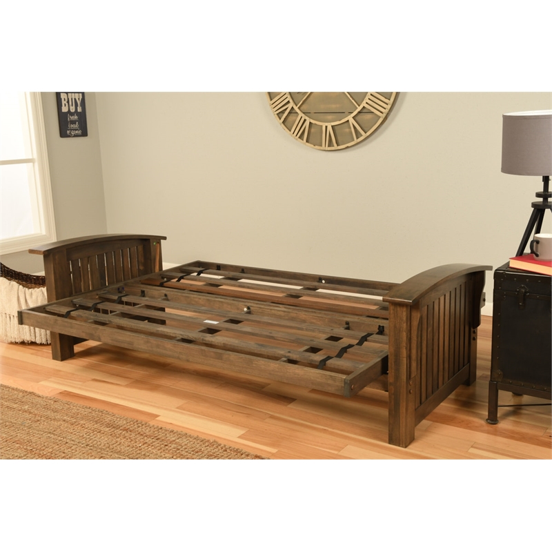 Kodiak Furniture Washington Futon Frame in Rustic Walnut Brown Finish