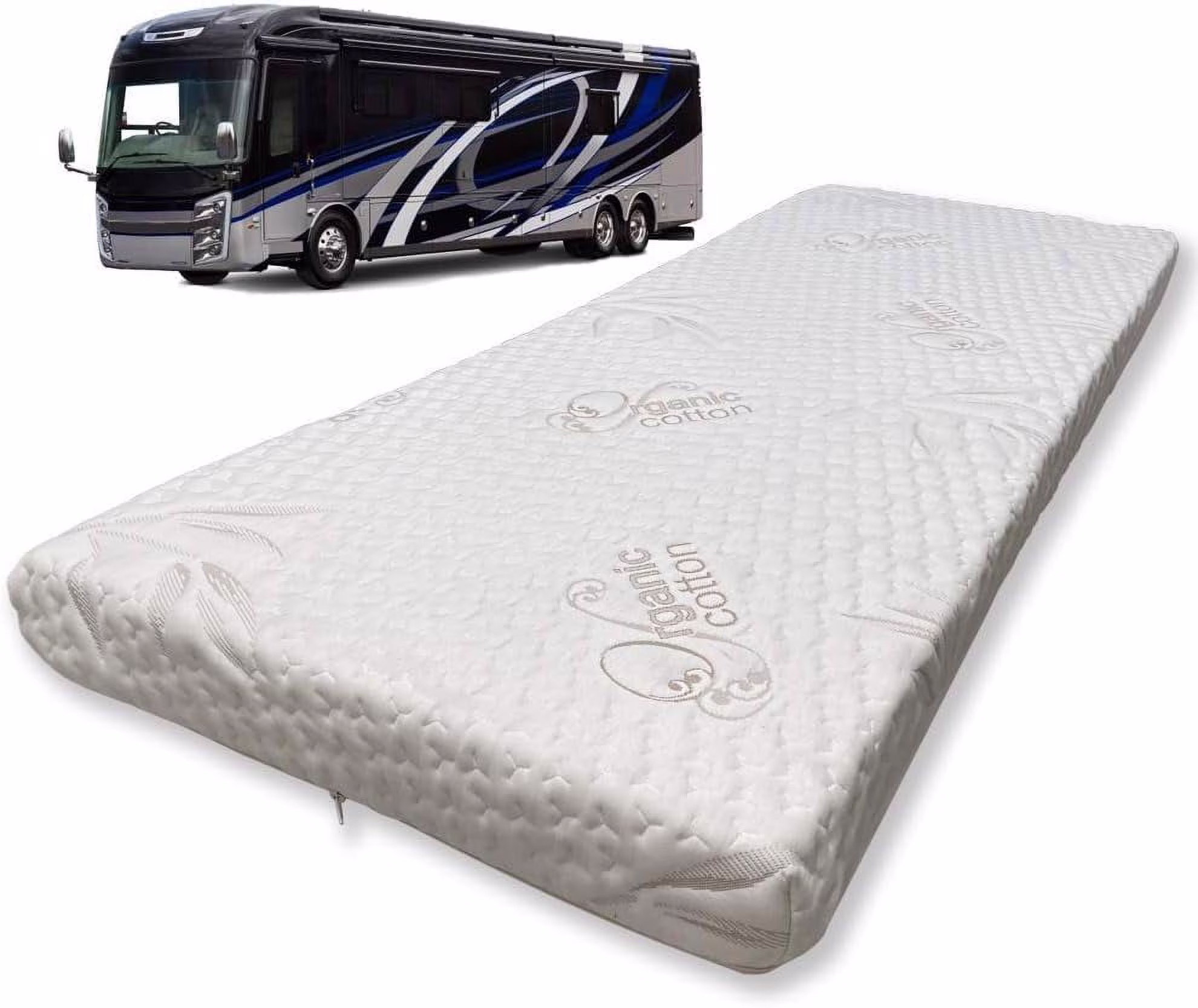 X 30” X 80” Camper/RV Travel High-Density Bunk Mattress Foam Replacement, Made In USA, Comfortable, Travel Trailer, Certified, Cover Not Included