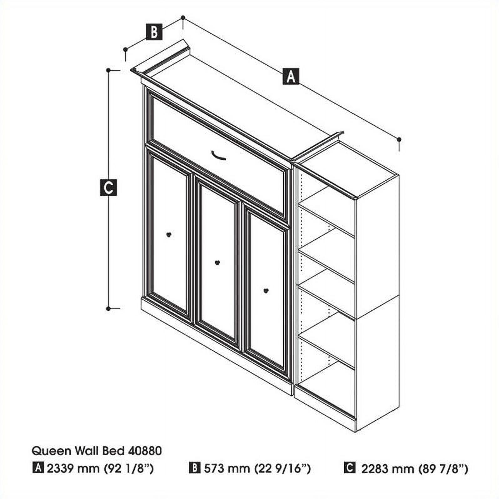 Atlin Designs Wood Queen Murphy Bed with Closet Organizer in White
