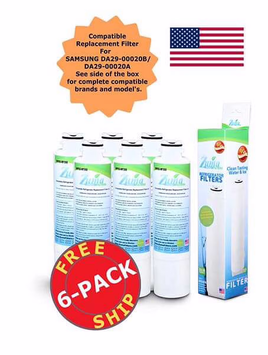 ZUMA Brand , Water and Ice Filter , Model # OPFS3-RF300 , Compatible with Samsung® DA2900019A - 6 Pack - Made in U.S.A.