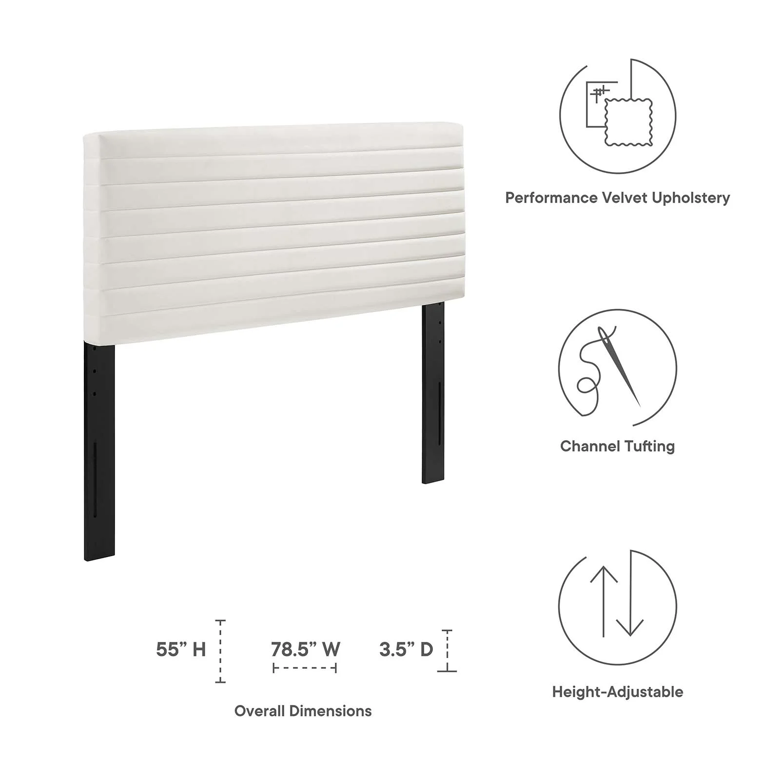 Modway Tranquil Twin Headboard in White