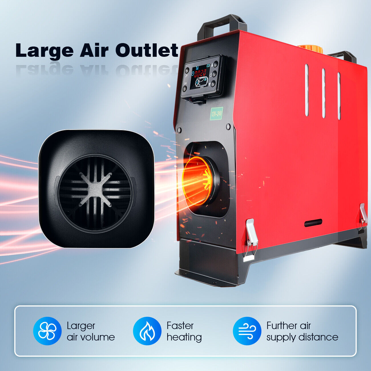 2Pcs 8KW 12V Air Diesel Heater w/ LCD Switch Car Boat Truck Quiet Parking Heater