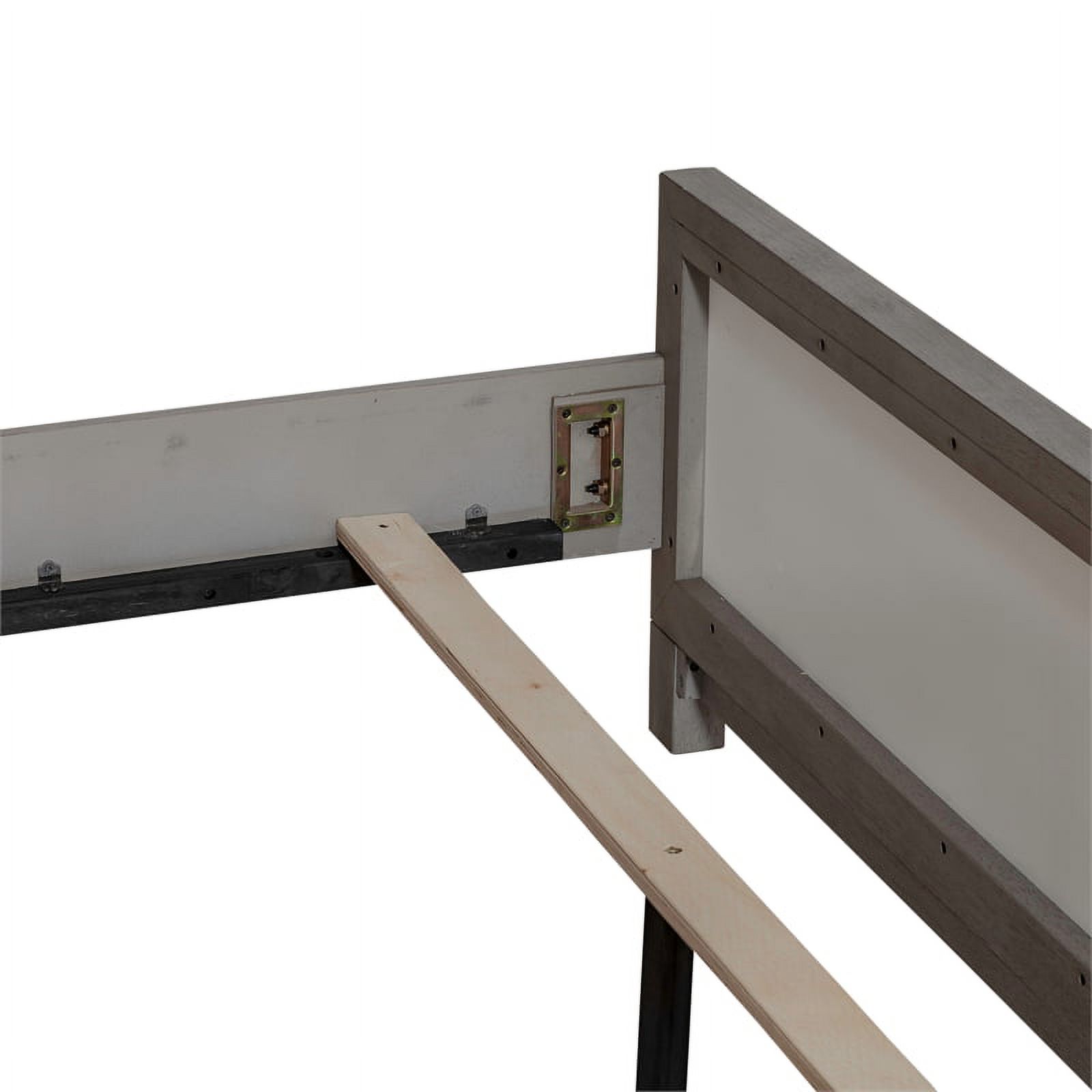 Palmetto Heights Queen Panel Bed in Shell White and Driftwood Finish