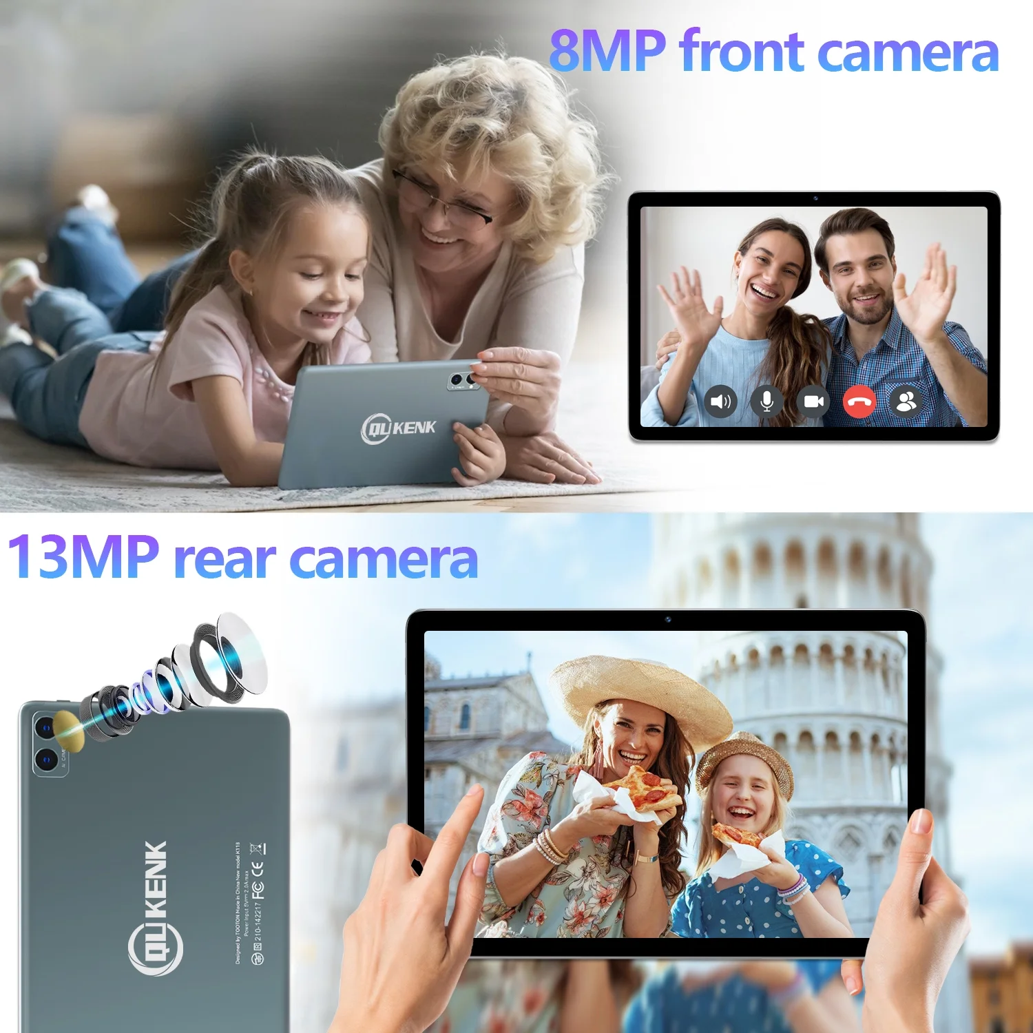 Tablet,10.1 inch Android 12 Tablets,8GB RAM 128GB ROM, 2.4G/5G WiFi Tablet Android, 5G wifi 1280*800IPS Screen