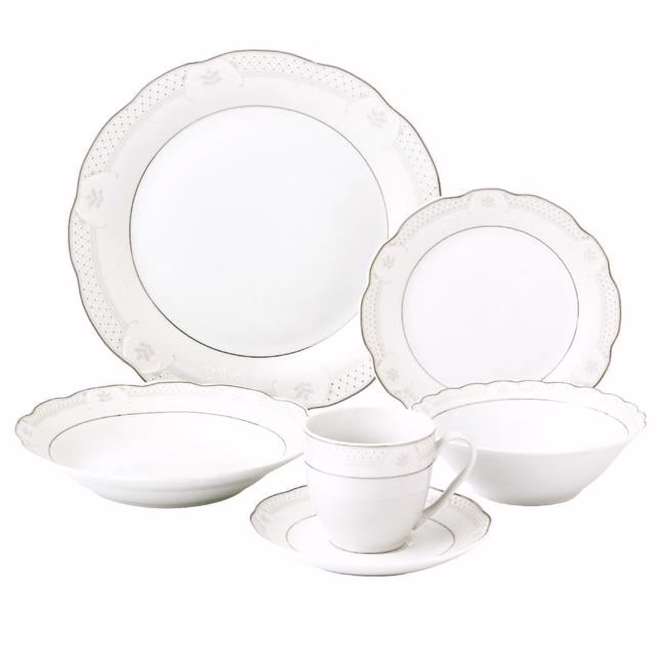 24 Piece Wavy Dinnerware & Porcelain - Service for 4 - Atara
