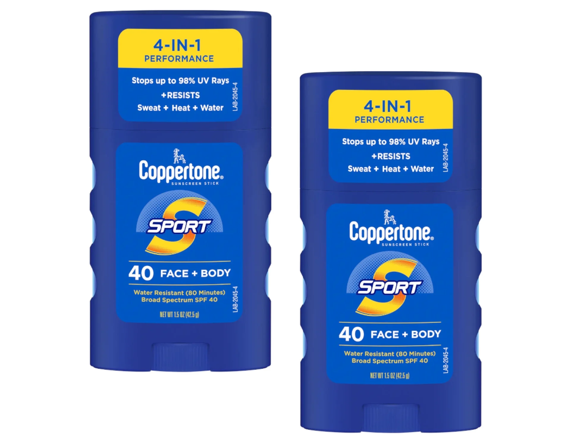 Coppertone Sport Face & Body Sunscreen Stick SPF 40, 1.5 Oz - Pack of 2