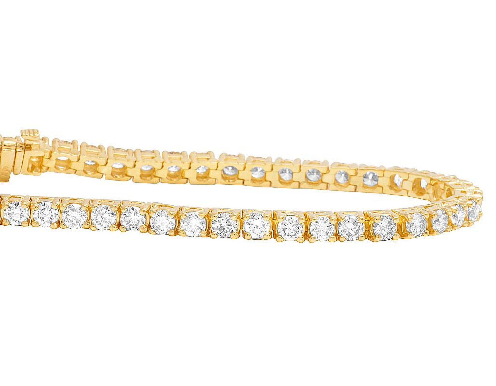 14K Yellow Gold 4MM Tennis Solitaire Diamond Bracelet 9.10CT 8