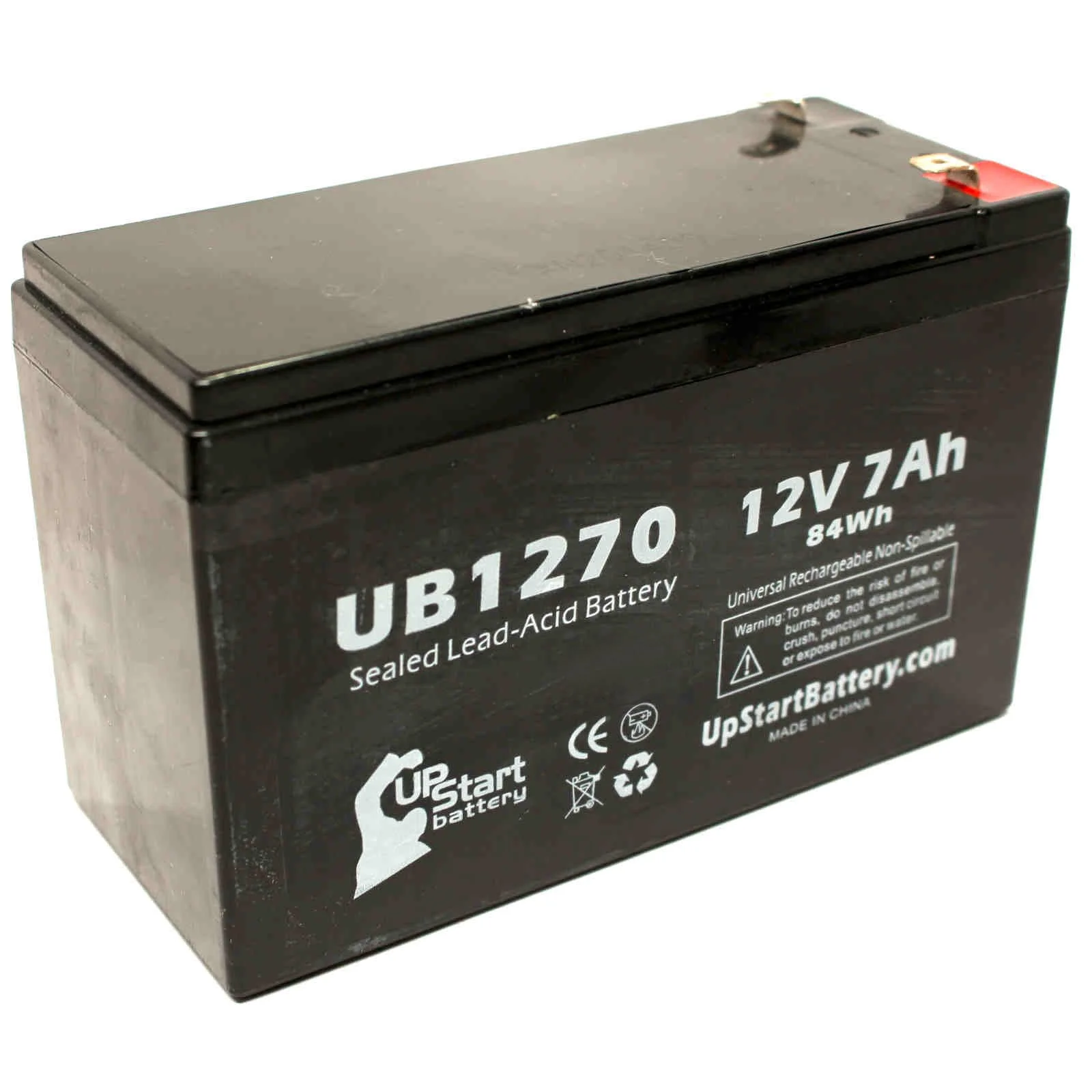 4x Pack - Compatible Belkin PS1400MT Battery - Replacement UB1270 Universal Sealed Lead Acid Battery (12V, 7Ah, 7000mAh, F1 Terminal, AGM, SLA) - Includes 8 F1 to F2 Terminal Adapters