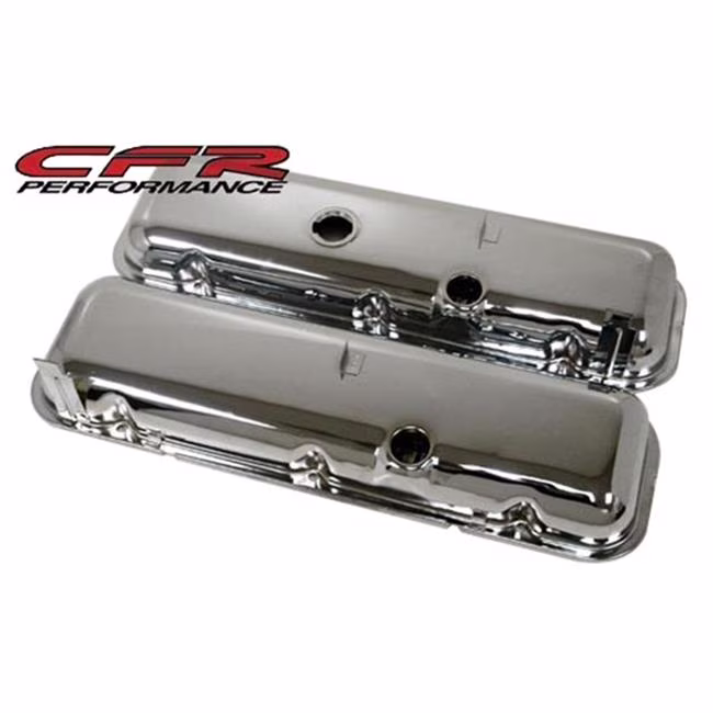 CFR HZ-9503-1-PO 1965-72 Chevy Big Block 396-427-454 Short Oem Style Steel Valve Covers with Dripper Rails - Orange
