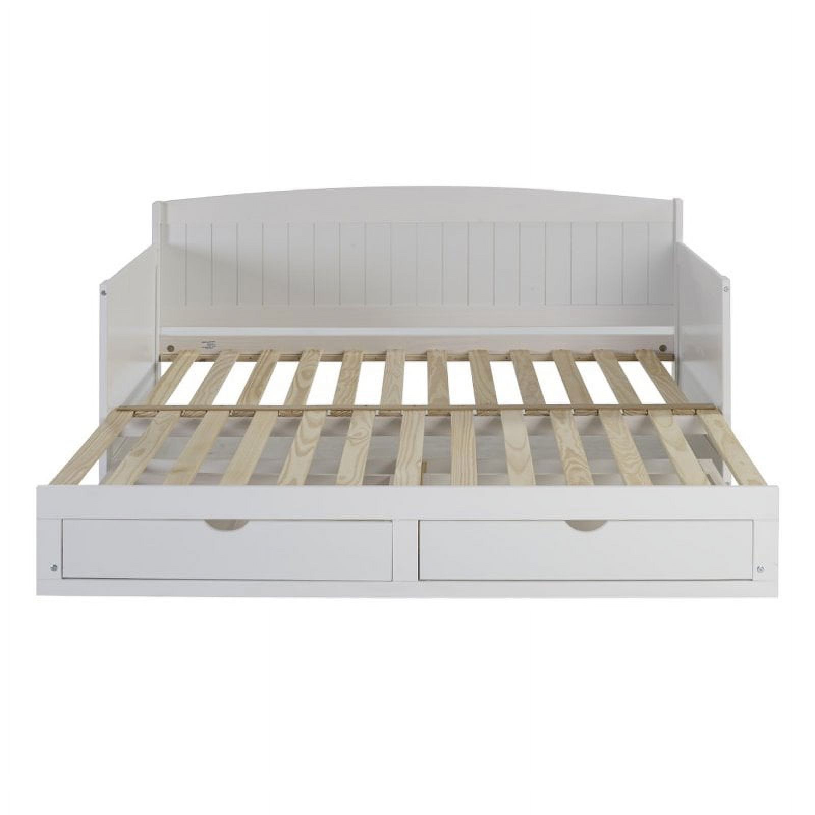 Roseberry Kids Transitional Wood Daybed with King Conversion in White