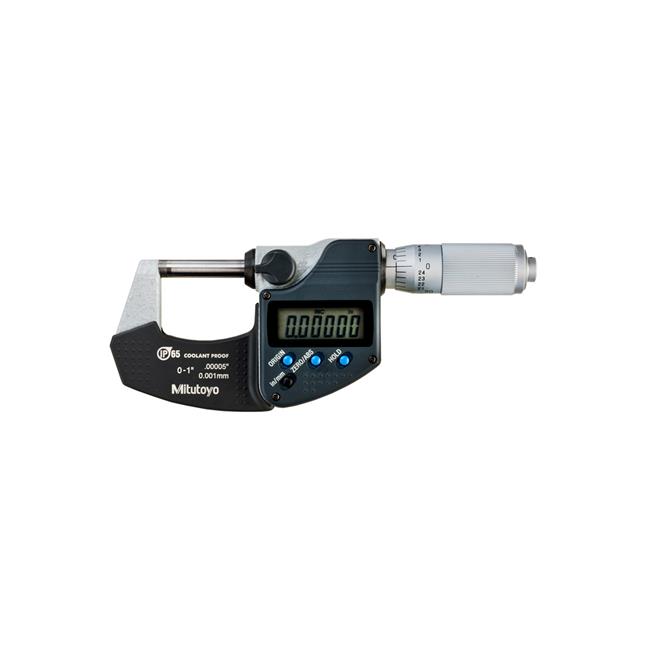 Mitutoyo 293-348-30 1 in. Digimatic Micrometer with 25.4 mm IP65 Friction Thimble-No SPC Output